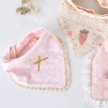 3pcs/lot Special Baby Bibs Boy Girl Bandana Cotton Absorb Bib Burp Cloth Triangle Baby Scarf Burp Newborn Princess Accessories