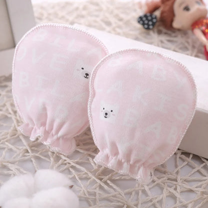 5 pairs/lot Newborn Baby Mittens Cotton Cartoon Soft Boys Girls Resuable Gloves 0-3M Baby Girl Boy Head Mittens