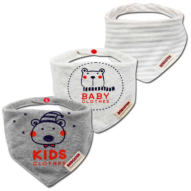 3pcs Organic Cotton Baby Scarf Muslin Burp Cloth Bandana Bibs Newborn Baby Boy Infant Girl Toddler Winter Scarf Waterproof Bib