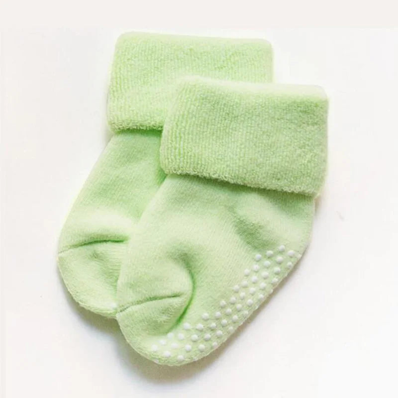 2Pair New autumn and winter thick baby toddler socks cotton non-slip baby floor foot socks