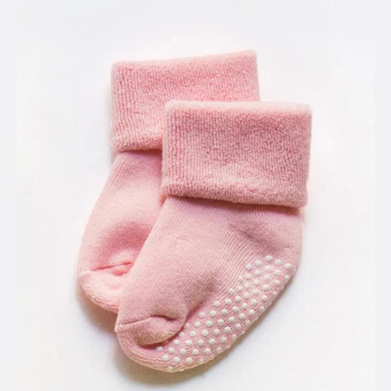2Pair New autumn and winter thick baby toddler socks cotton non-slip baby floor foot socks