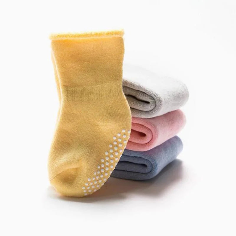 2Pair New autumn and winter thick baby toddler socks cotton non-slip baby floor foot socks