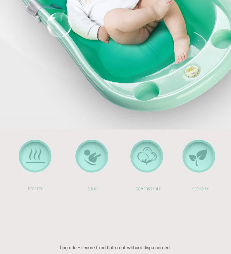 Baby Bath Seat Support Mat Foldable Baby Bath Tub Pad Chair Newborn Bathtub Pillow Infant Anti-Slip Soft Comfort Body Cushion
