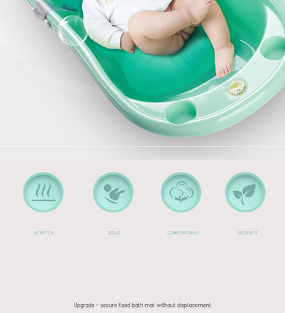 Baby Bath Seat Support Mat Foldable Baby Bath Tub Pad Chair Newborn Bathtub Pillow Infant Anti-Slip Soft Comfort Body Cushion