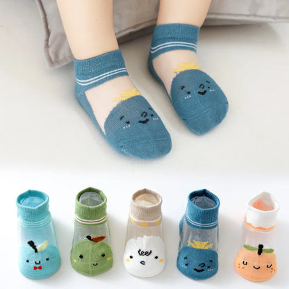 5 PAir Set Children Socks Summer Fishnet Boy Socks Spring Summer Thin Mesh Boat Socks Boys Girls Short Socks