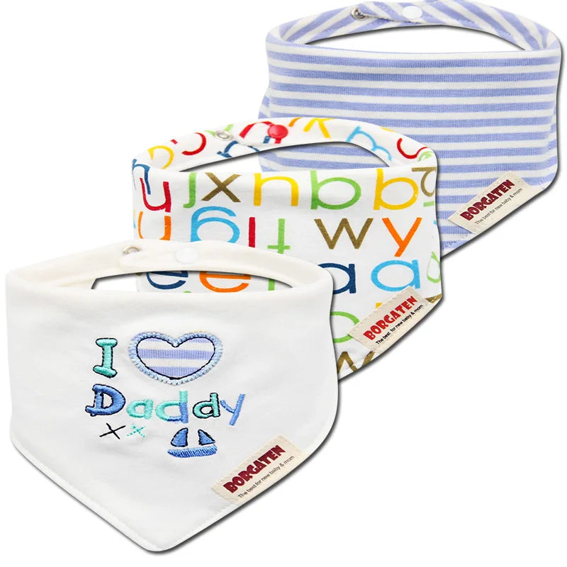3pcs Organic Cotton Baby Scarf Muslin Burp Cloth Bandana Bibs Newborn Baby Boy Infant Girl Toddler Winter Scarf Waterproof Bib