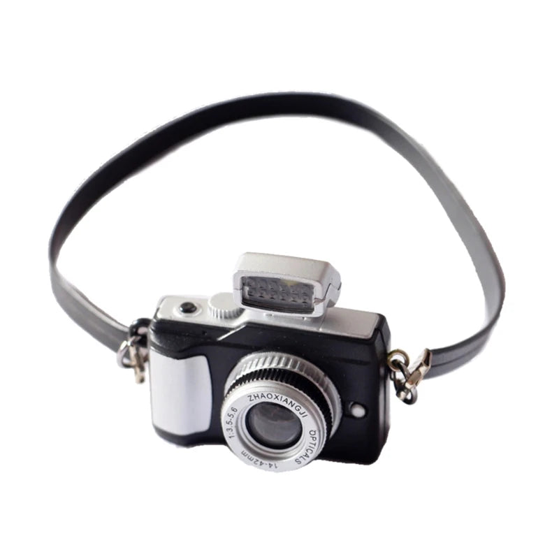Newborn Photography Props Mini Camera 1/12 Dollhouse Miniature Vintage Retro Camera Toy Babies Accessories