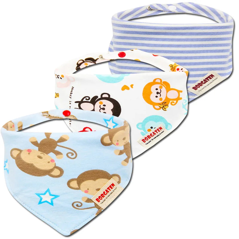 3pcs Organic Cotton Baby Scarf Muslin Burp Cloth Bandana Bibs Newborn Baby Boy Infant Girl Toddler Winter Scarf Waterproof Bib