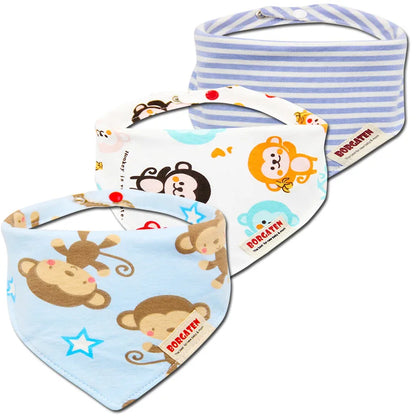 3pcs Organic Cotton Baby Scarf Muslin Burp Cloth Bandana Bibs Newborn Baby Boy Infant Girl Toddler Winter Scarf Waterproof Bib