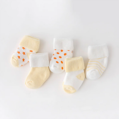 5Pair/lot New boy and girl  baby socks thick newborn autumn and winter warm foot sock