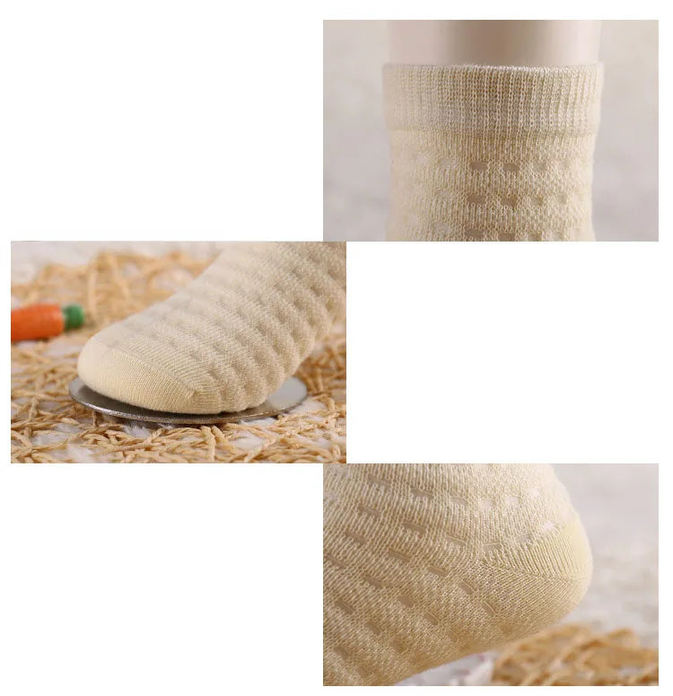 5 Pairs/Lot Children Soft Cotton Socks Boy Girl Baby Ultrathin Fashion Breathable Solid Mesh For Spring Summer 1-8T Teens Kids