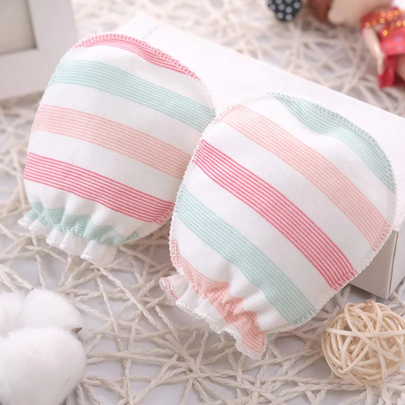 5 pairs/lot Newborn Baby Mittens Cotton Cartoon Soft Boys Girls Resuable Gloves 0-3M Baby Girl Boy Head Mittens