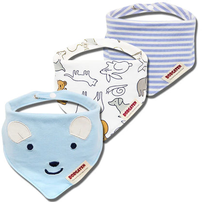 3pcs Organic Cotton Baby Scarf Muslin Burp Cloth Bandana Bibs Newborn Baby Boy Infant Girl Toddler Winter Scarf Waterproof Bib
