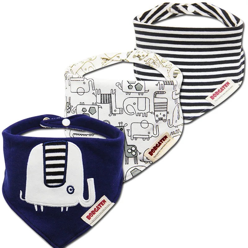 3pcs Organic Cotton Baby Scarf Muslin Burp Cloth Bandana Bibs Newborn Baby Boy Infant Girl Toddler Winter Scarf Waterproof Bib