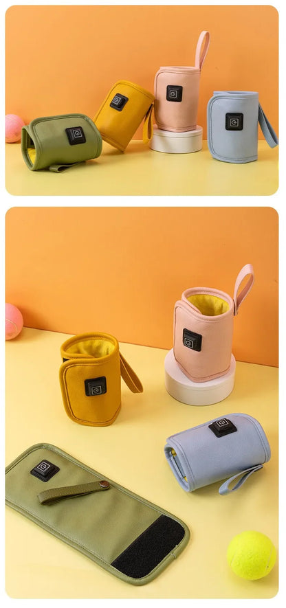 USB Milk Water Warmer Travel Stroller Insulated Bag Baby Nursing Bottle Heater Newborn Infant Portable Bottle Feeding Warmers