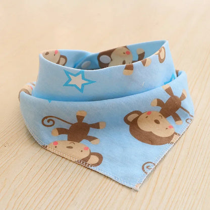 Baby Cotton Feeding Apron Triangle Bibs Girls Boys Cartoon Feeding Scarf Bib Collar Bib Burp Cloth Bandana Saliva Towel
