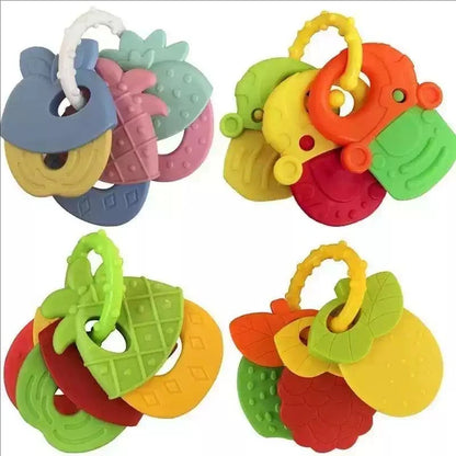 Baby Teether Toys Chew Toy for Babies 3 6 12 Month Newborn Food Grade Silicone Teether Rattle Baby Development Soft Teething Toy