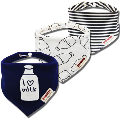 3pcs Organic Cotton Baby Scarf Muslin Burp Cloth Bandana Bibs Newborn Baby Boy Infant Girl Toddler Winter Scarf Waterproof Bib