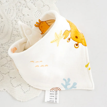 Baby Bibs Cotton Cute Animal Print Saliva Towel Bandana Bibs Newborn Teething Drooling Bib Unisex Feeding Apron For Boy Girl