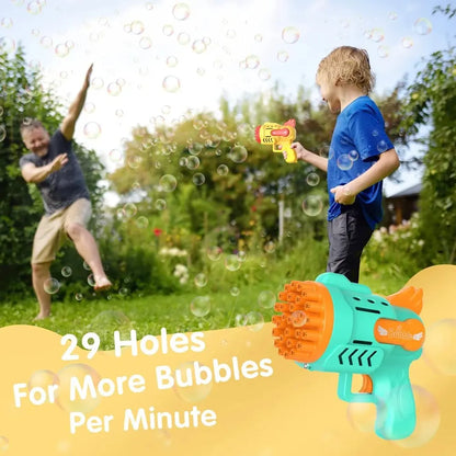 Bubble Gun Kids Toys Electric Automatic Soap Rocket Bubbles Machine Outdoor Wedding Party Toy LED Light Children Birthday Gifts