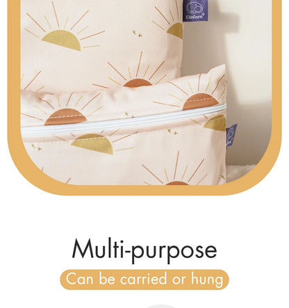 Elinfant Rainbow&Sun Pirnt 3PCS Portable Storage Bag Travel Wash Cosmetic Bag Waterproof Diaper Bag