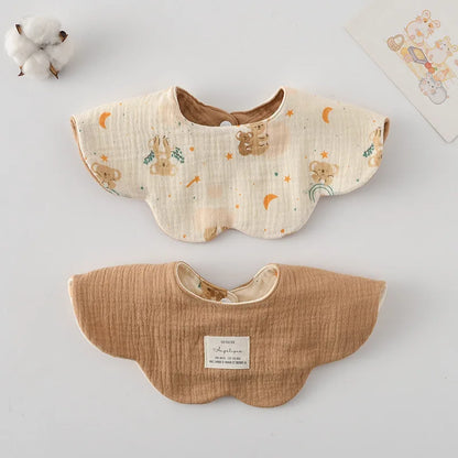 New Cute Cotton Baby Feeding Drool Bib Infants Two-sided Usable Saliva Towel Soft Burp Cloth For Newborn Toddler Kids Bibs