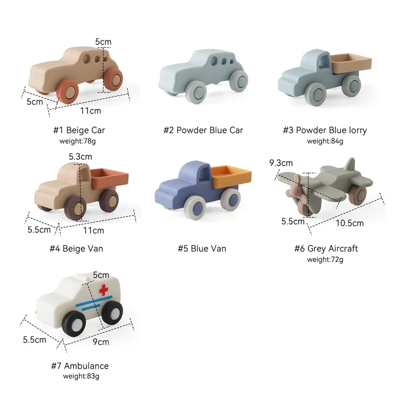 Montessori Baby Silicone Car Toys 0 12 Months Newborn Baby Things Silicone Baby Teether Toy Car  Educational Toy Silicone Blocks