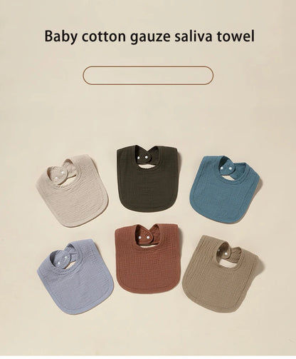 Cotton Gauze Baby Bibs Autumn New Solid Color Infant Bib Newborn Burp Cloths for Kids Boy Girl Spring Soft Feeding Saliva Towel