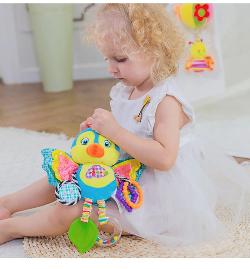 Soft Infant Crib Bed Stroller Mobile Hanging Rattle Baby Educational Toys Brain Developmental Hand Grip Cute Stuffed Animal Toys