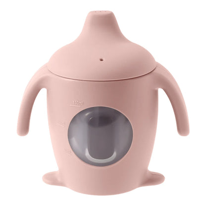 1PCS Toddler Trainer Cup Kids Dining Cup Baby Silicone Transparent Water Bottle With Handle  Milk Cups For Toddlers Baby Stuff