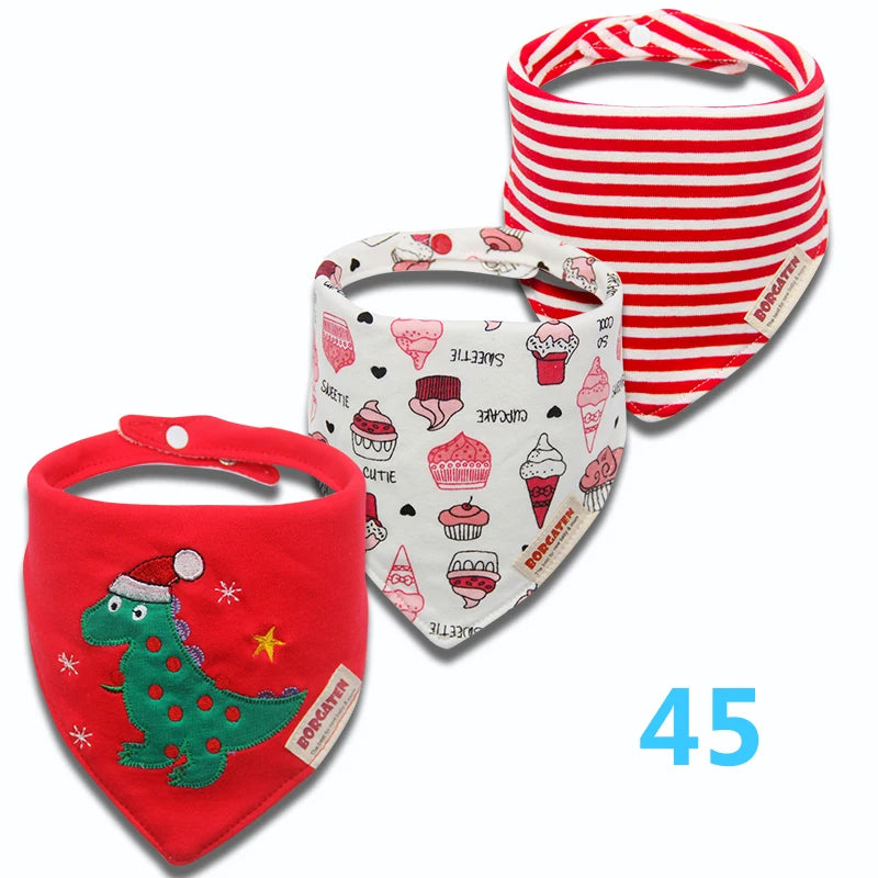 3pcs Organic Cotton Baby Scarf Muslin Burp Cloth Bandana Bibs Newborn Baby Boy Infant Girl Toddler Winter Scarf Waterproof Bib