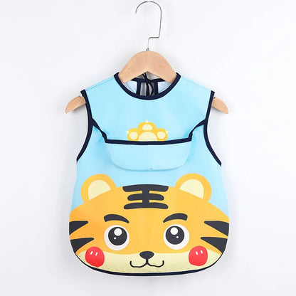 Sleeveless Bibs For Children Baby Kids Toddler Waterproof Long Sleeve Art Smock Feeding Bib Apron Fit 0-6 Years Dropshipping