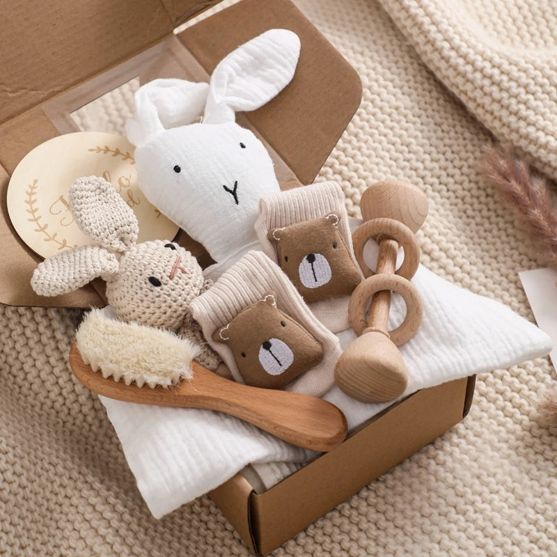 Baby drool Towel Toy Set Milestone Cards Accessories Photography Props Monthly Growth Commemoration Babies Photos Birth Gift Set