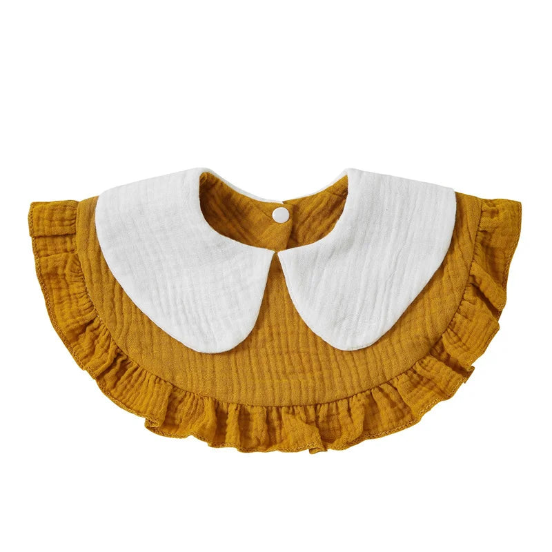 Newborn Baby Baby Stuff Items Gauze Bibs 4 Layer Pure Cotton 360 Degree Round Solid Color Infant Burp Cloth Apron Children Gifts
