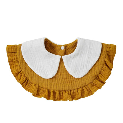 Newborn Baby Baby Stuff Items Gauze Bibs 4 Layer Pure Cotton 360 Degree Round Solid Color Infant Burp Cloth Apron Children Gifts