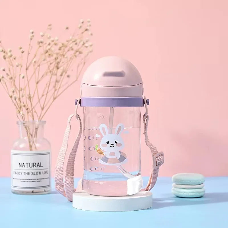 350ml Baby Bottles Drinking Cup Feeding Bottle with Straw Gravity Ball Wide-Caliber Kids Drinking Milk Water Dual-Use Bottle