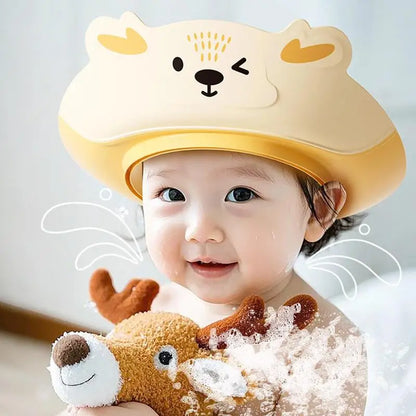 Baby Bathing Hat Adjustable Cartoon Ear Protection Shampooing Visor For Children Kid Showering Supplies For Boys And Girls Hair
