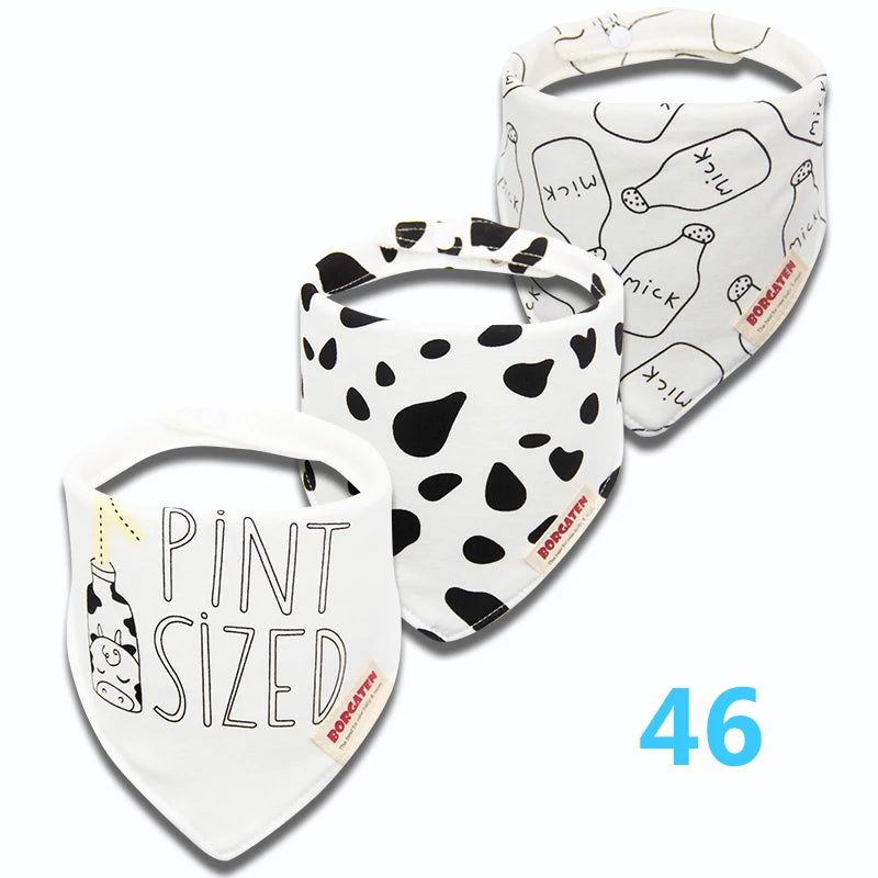 3pcs Organic Cotton Baby Scarf Muslin Burp Cloth Bandana Bibs Newborn Baby Boy Infant Girl Toddler Winter Scarf Waterproof Bib