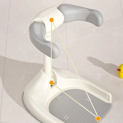 Portable Baby Bath Stand djustable Height Baby Shower Standing Support Wash Seat with Armrest Bath Helper Anti-Skip Base