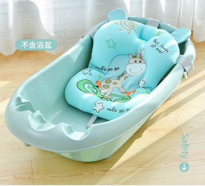 Baby Shower Bath Tub Pad Non-Slip Bathtub Seat Support Mat Newborn Safety Security Bath Support Cushion Foldable Soft Pillow