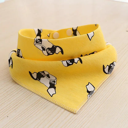 Baby Cotton Feeding Apron Triangle Bibs Girls Boys Cartoon Feeding Scarf Bib Collar Bib Burp Cloth Bandana Saliva Towel