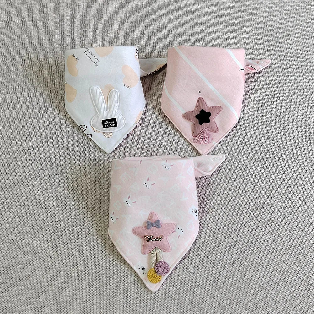3pcs/lot Special Baby Bibs Boy Girl Bandana Cotton Absorb Bib Burp Cloth Triangle Baby Scarf Burp Newborn Princess Accessories