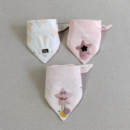 3pcs/lot Special Baby Bibs Boy Girl Bandana Cotton Absorb Bib Burp Cloth Triangle Baby Scarf Burp Newborn Princess Accessories