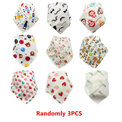 3pcs Organic Cotton Baby Scarf Muslin Burp Cloth Bandana Bibs Newborn Baby Boy Infant Girl Toddler Winter Scarf Waterproof Bib
