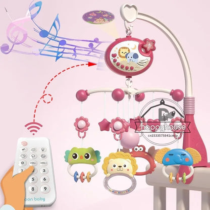 Baby Crib Mobile with Lights Music  Projection for Infants 0-6 Months Remote Control Crib Toys for Newborn Baby Mobile for Crib