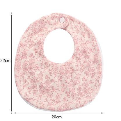 Flower Print Baby Bib Stuff Cotton Adjustable Snap Bandana Scarf for Kids Newborn Boys Girls Feeding Saliva Towel Burp Cloth
