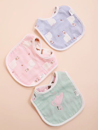 3pcs Baby Bibs U Shape Absorbent Soft Cotton Bib Soft Comfortable Toddler Feeding Eating Burpcloths Waterproof Saliva Towel