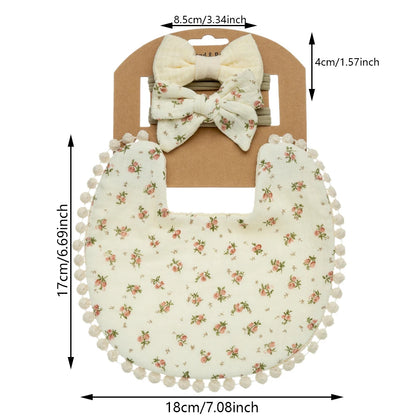 Muslin Cotton Baby Boys Girls Bibs Double Side Flower Rainbow Print Saliva Towel Infant Feeding Burp Cloth Kids Adjustable Scarf