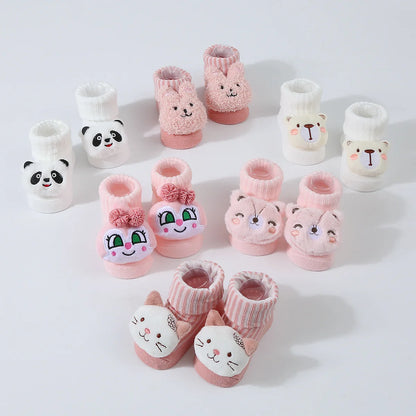 Baby Socks Spring and Autumn Soft Cotton Newborn Baby Socks in The Tube Cartoon 3D Doll Infant Boys Girls Socks 0-6 months