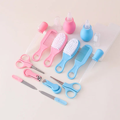 8/13pcs Baby Care EVA Bag Eight-piece Set Baby Nasal Aspirator Nail Scissors Cartoon Set Daily Cleaning Supplies Care Bag